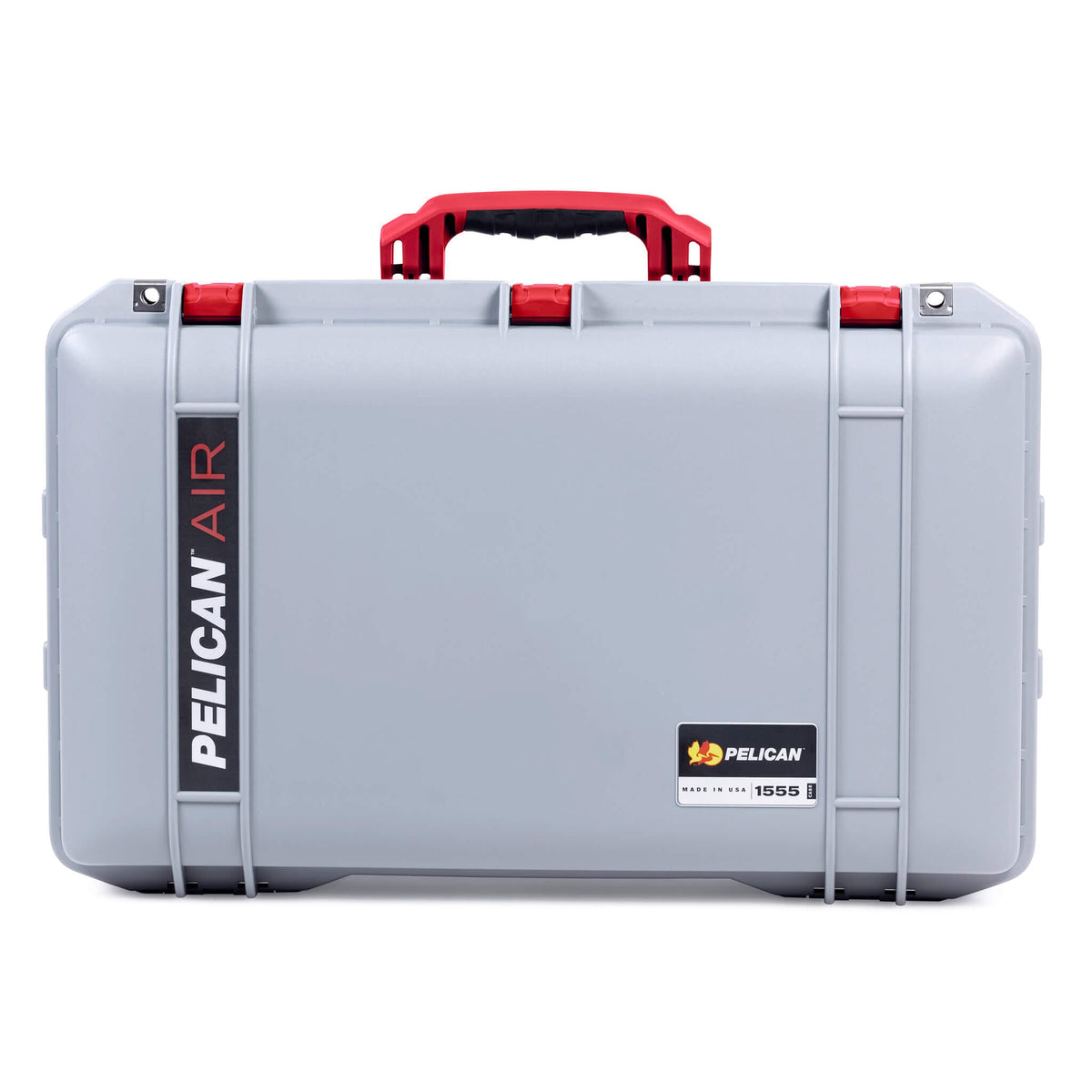 Pelican 1555 Air Case, Silver with Red Handle &amp; Latches ColorCase 