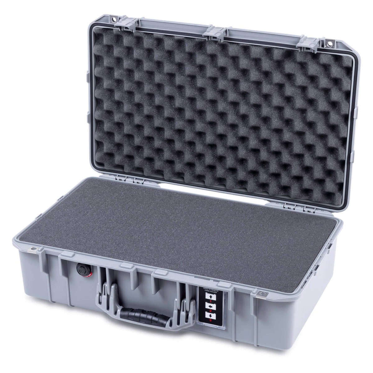 Pelican 1555 Air Case, Silver Pick &amp; Pluck Foam with Convolute Lid Foam ColorCase 015550-0001-180-181