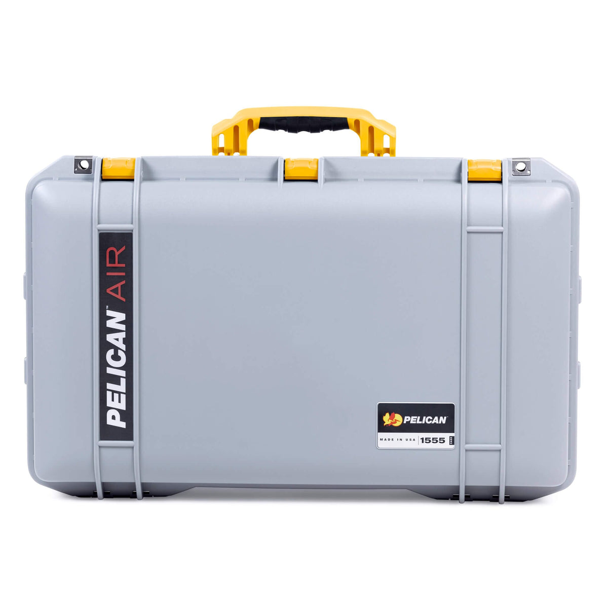 Pelican 1555 Air Case, Silver with Yellow Handle &amp; Latches ColorCase 
