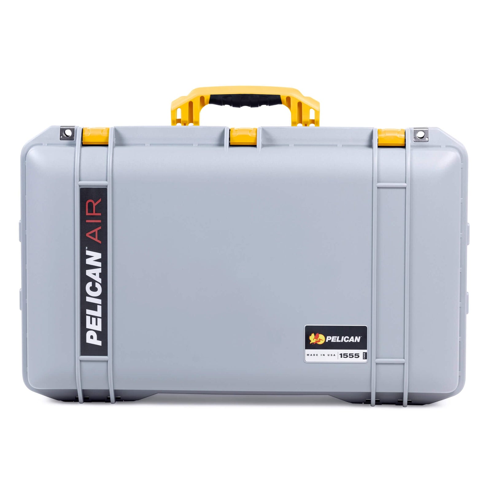 Pelican 1555 Air Case, Silver with Yellow Handle & Latches ColorCase 