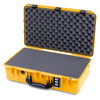 Pelican 1555 Air Case, Yellow with Black Handle & Latches Pick & Pluck Foam with Convolute Lid Foam ColorCase 015550-0001-240-111