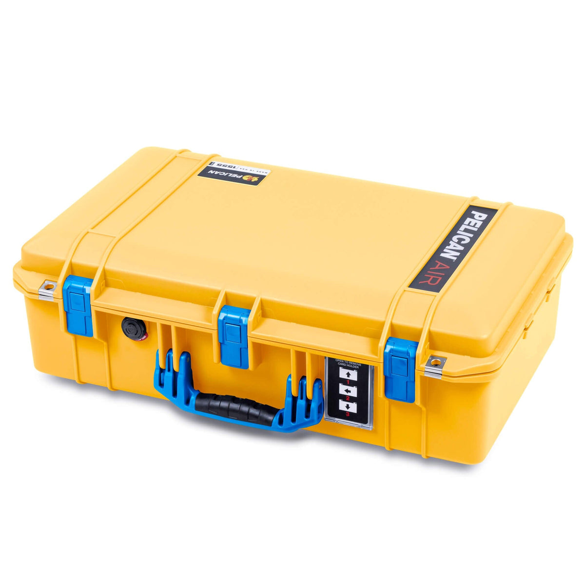 Pelican 1555 Air Case, Yellow with Blue Handle &amp; Latches ColorCase 