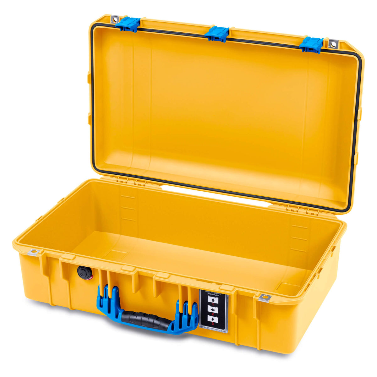 Pelican 1555 Air Case, Yellow with Blue Handle &amp; Latches None (Case Only) ColorCase 015550-0000-240-121