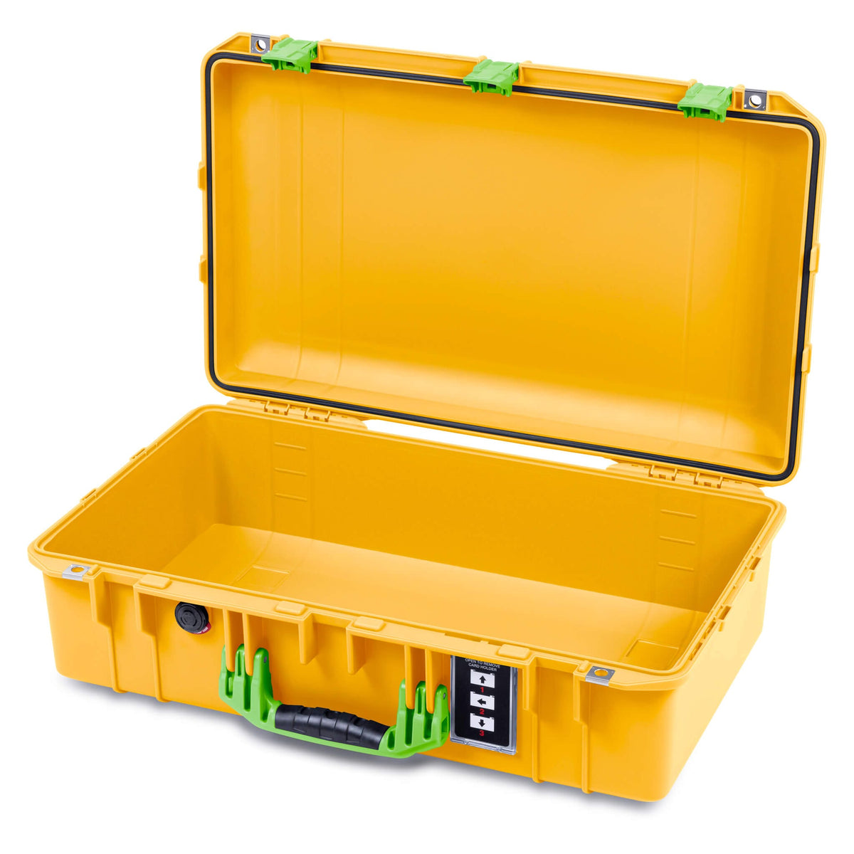Pelican 1555 Air Case, Yellow with Lime Green Handle &amp; Latches None (Case Only) ColorCase 015550-0000-240-301