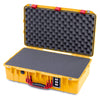 Pelican 1555 Air Case, Yellow with Red Handle & Latches Pick & Pluck Foam with Convolute Lid Foam ColorCase 015550-0001-240-321