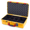 Pelican 1555 Air Case, Yellow with Red Handle & Latches TrekPak Divider System with Convolute Lid Foam ColorCase 015550-0020-240-321