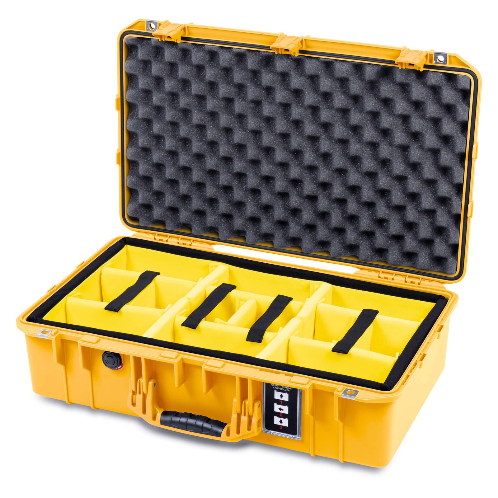 Pelican 1555 Air Case, Yellow Yellow Padded Microfiber Dividers with Convolute Lid Foam ColorCase 015550-0010-240-241