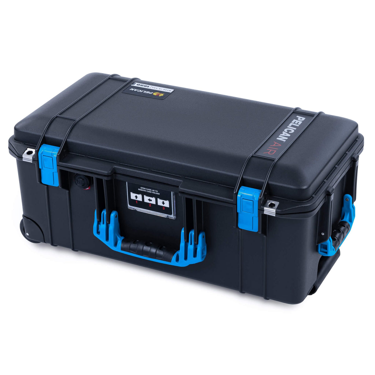 Pelican 1556 Air Case, Black with Blue Handles &amp; Latches ColorCase 