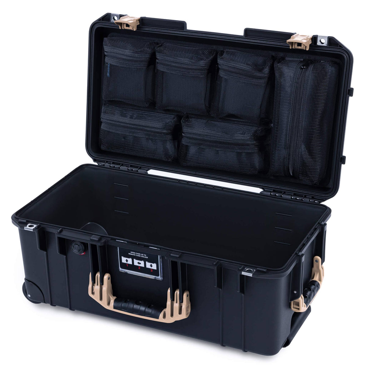 Pelican 1556 Air Case, Black with Desert Tan Handles &amp; Latches ColorCase 