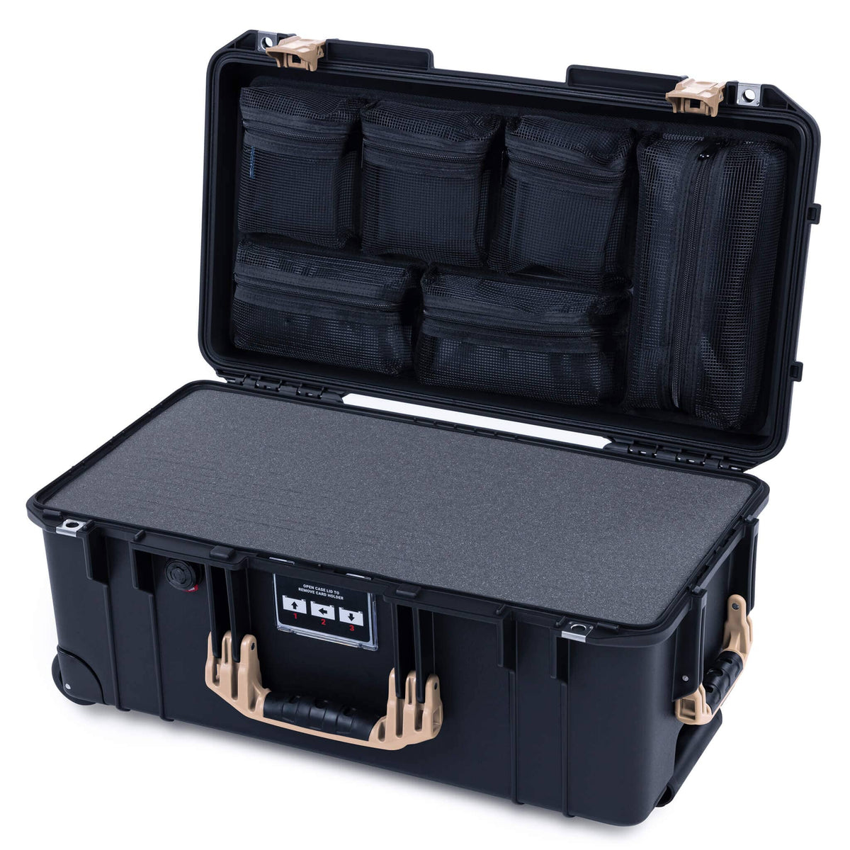 Pelican 1556 Air Case, Black with Desert Tan Handles &amp; Latches ColorCase 