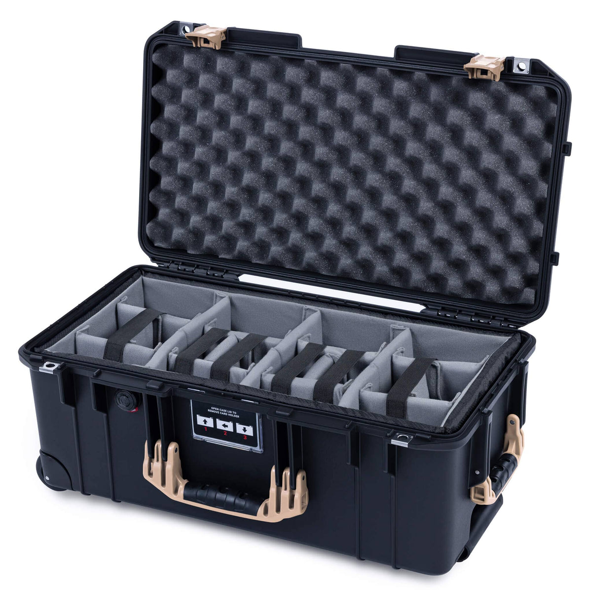 Pelican 1556 Air Case, Black with Desert Tan Handles &amp; Latches ColorCase 