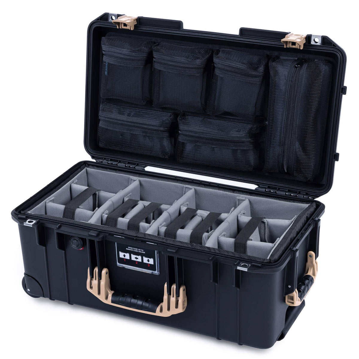 Pelican 1556 Air Case, Black with Desert Tan Handles &amp; Latches ColorCase 