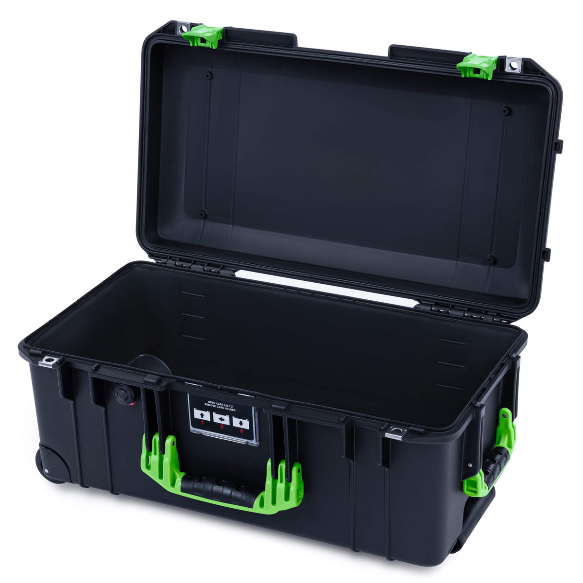 Pelican 1556 Air Case, Black with Lime Green Handles &amp; Latches None (Case Only) ColorCase 015560-0000-110-301