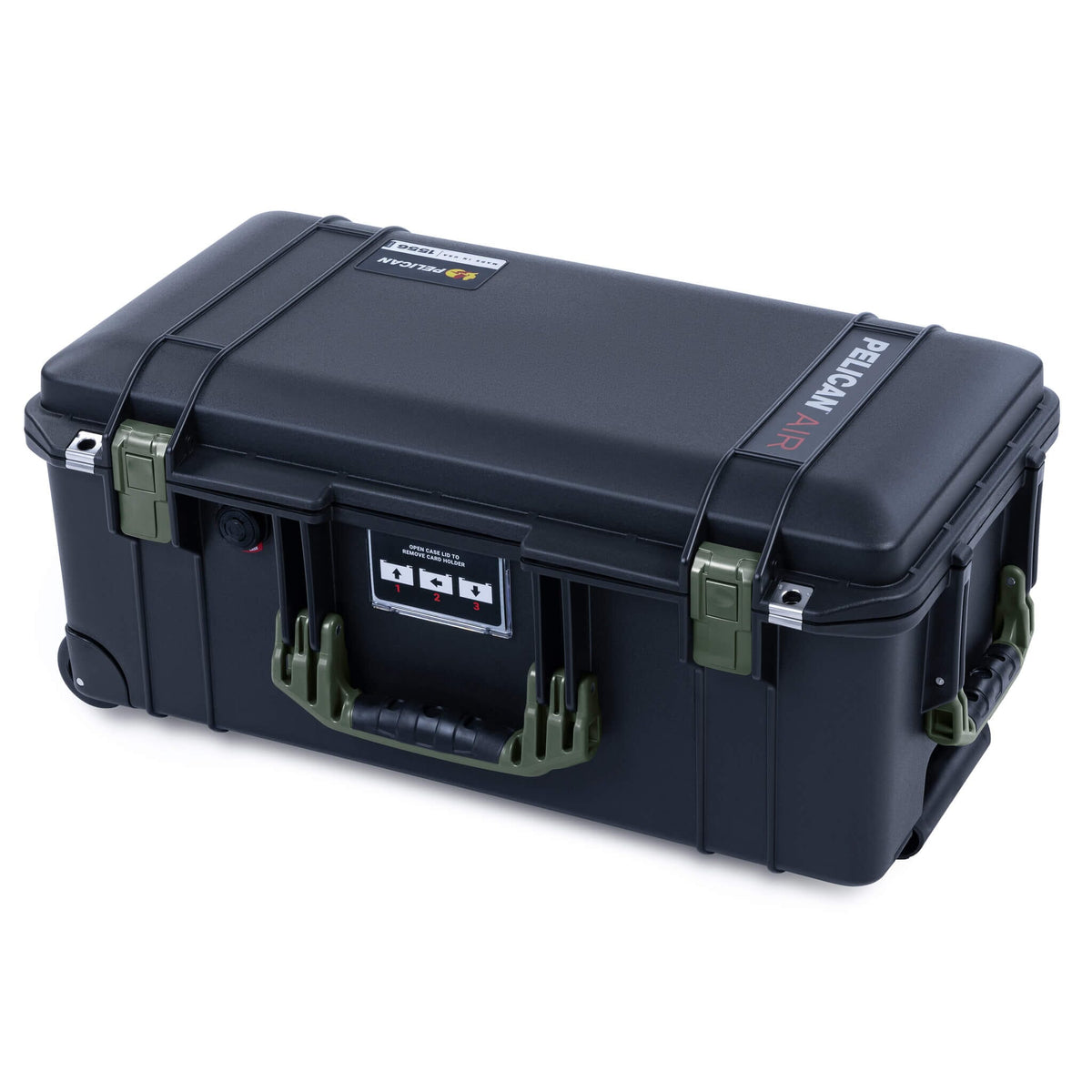 Pelican 1556 Air Case, Black with OD Green Handles &amp; Latches ColorCase 