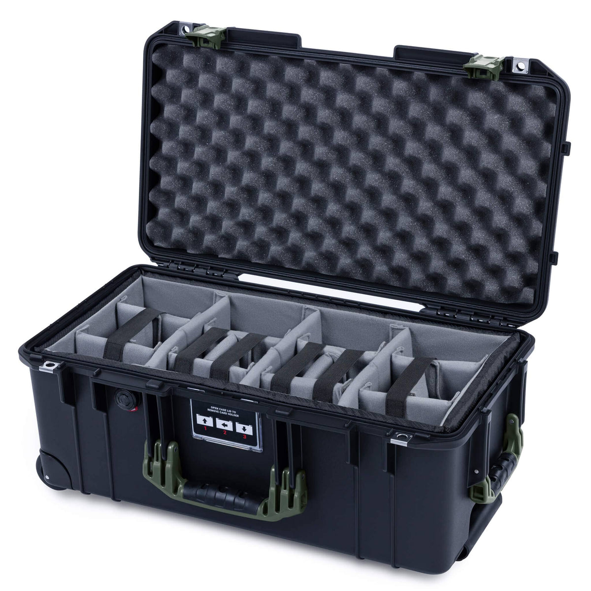Pelican 1556 Air Case, Black with OD Green Handles &amp; Latches ColorCase 