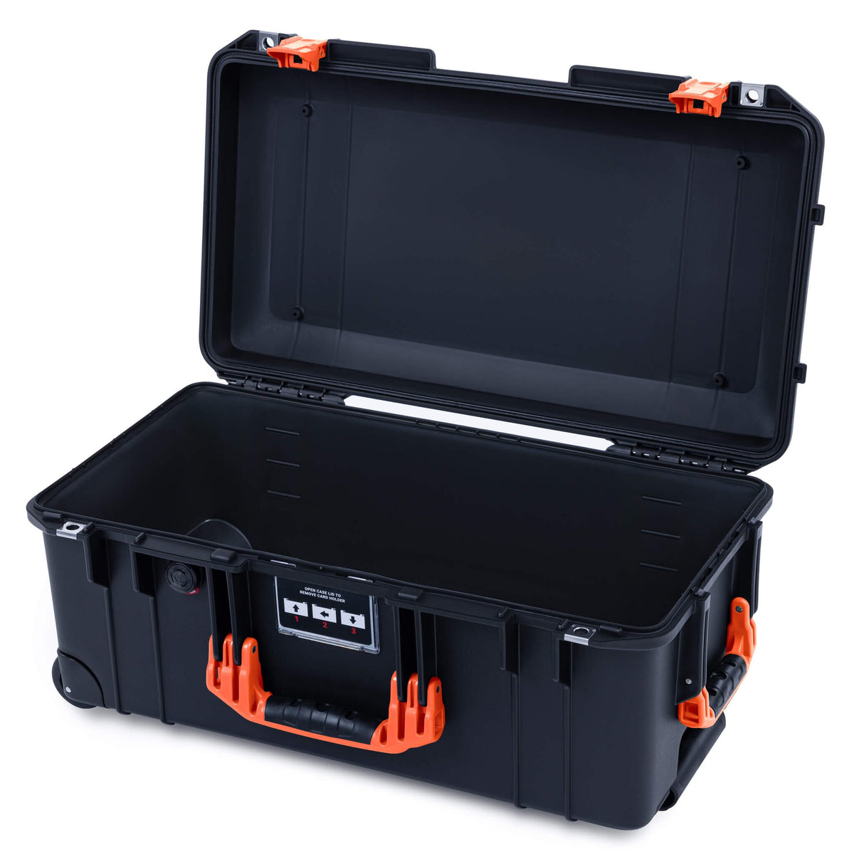 Pelican 1556 Air Case, Black with Orange Handles &amp; Latches None (Case Only) ColorCase 015560-0000-110-151