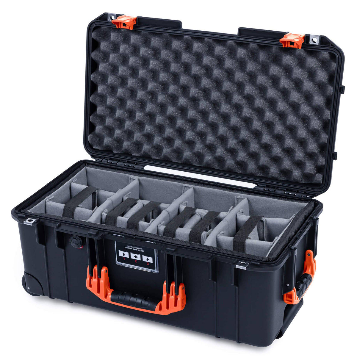 Pelican 1556 Air Case, Black with Orange Handles &amp; Latches ColorCase 