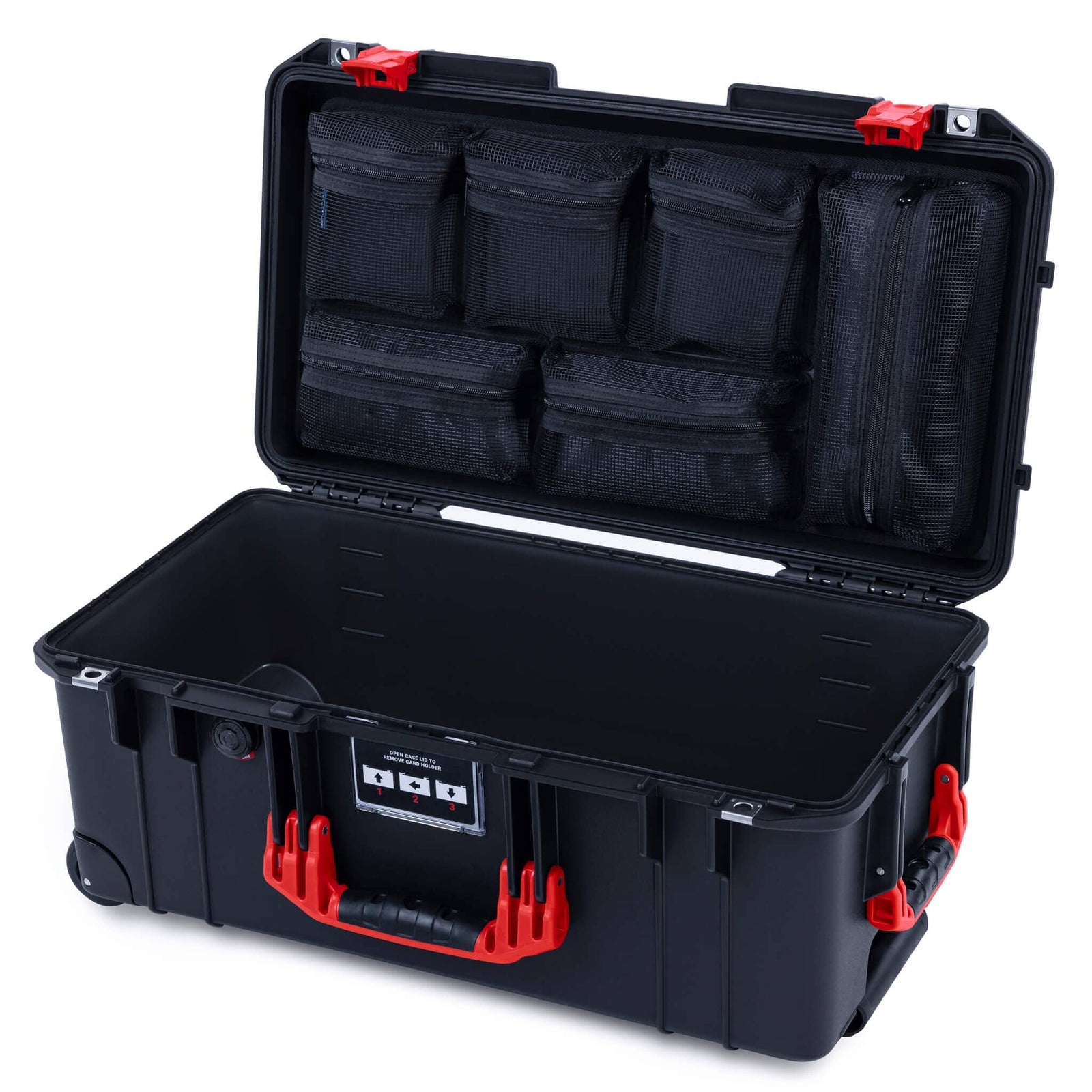 Pelican 1556 Air Case, Black with Red Handles & Latches ColorCase 