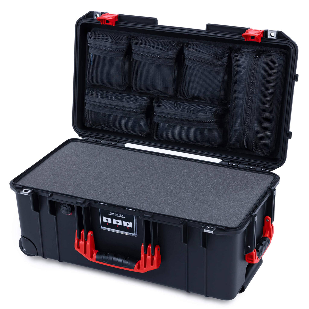 Pelican 1556 Air Case, Black with Red Handles &amp; Latches ColorCase 
