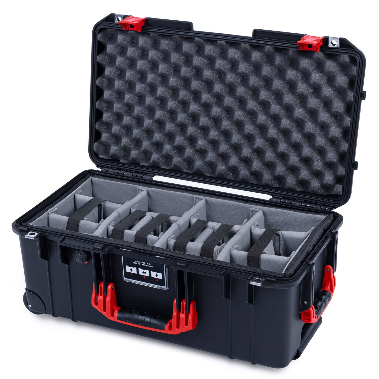 Pelican 1556 Air Case, Black with Red Handles & Latches ColorCase 