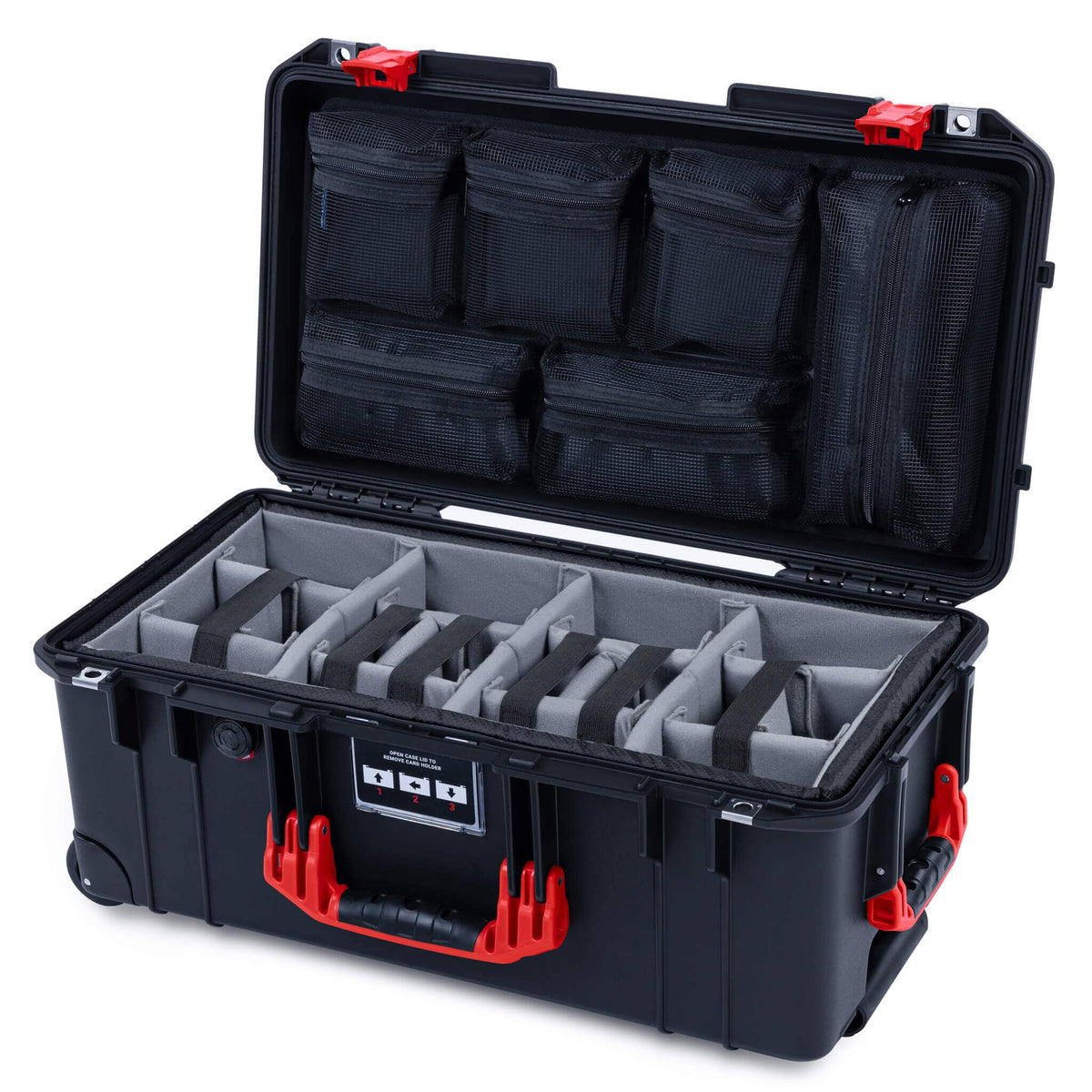 Pelican 1556 Air Case, Black with Red Handles &amp; Latches ColorCase 