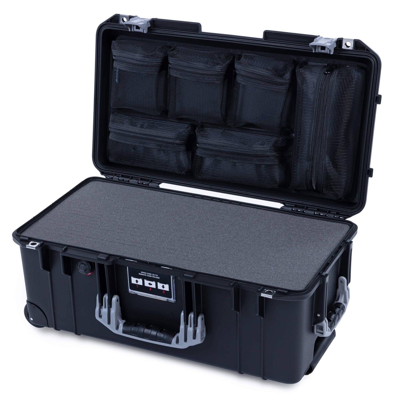 Pelican 1556 Air Case, Black with Silver Handles & Latches ColorCase 