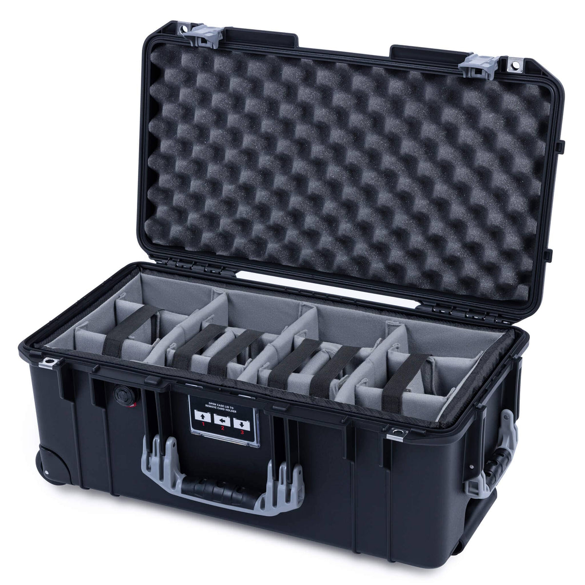Pelican 1556 Air Case, Black with Silver Handles &amp; Latches ColorCase 