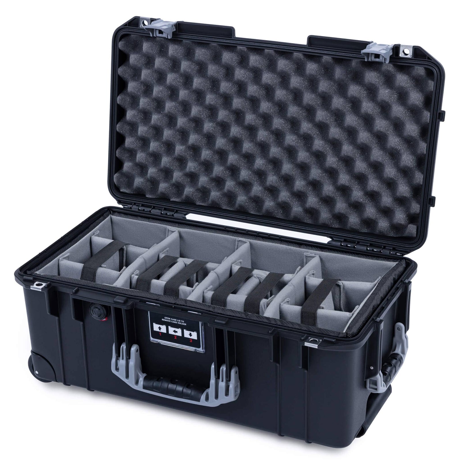 Pelican 1556 Air Case, Black with Silver Handles & Latches ColorCase 