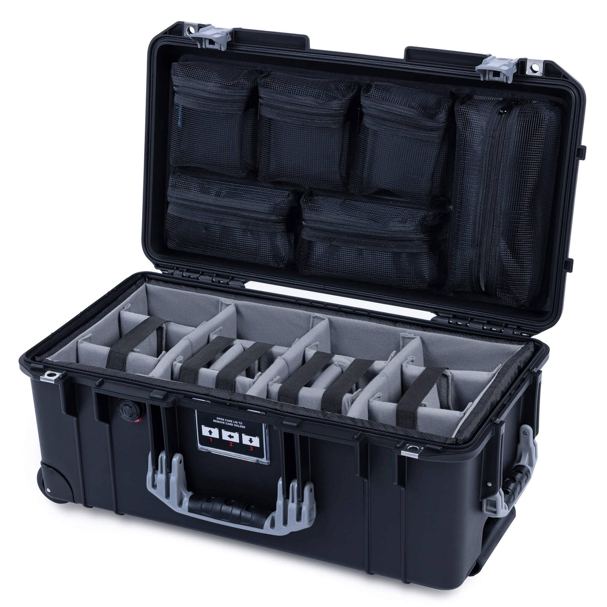 Pelican 1556 Air Case, Black with Silver Handles &amp; Latches ColorCase 