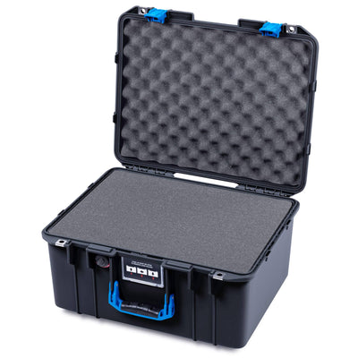 Pelican 1557 Air Case, Black with Blue Handle & Latches ColorCase