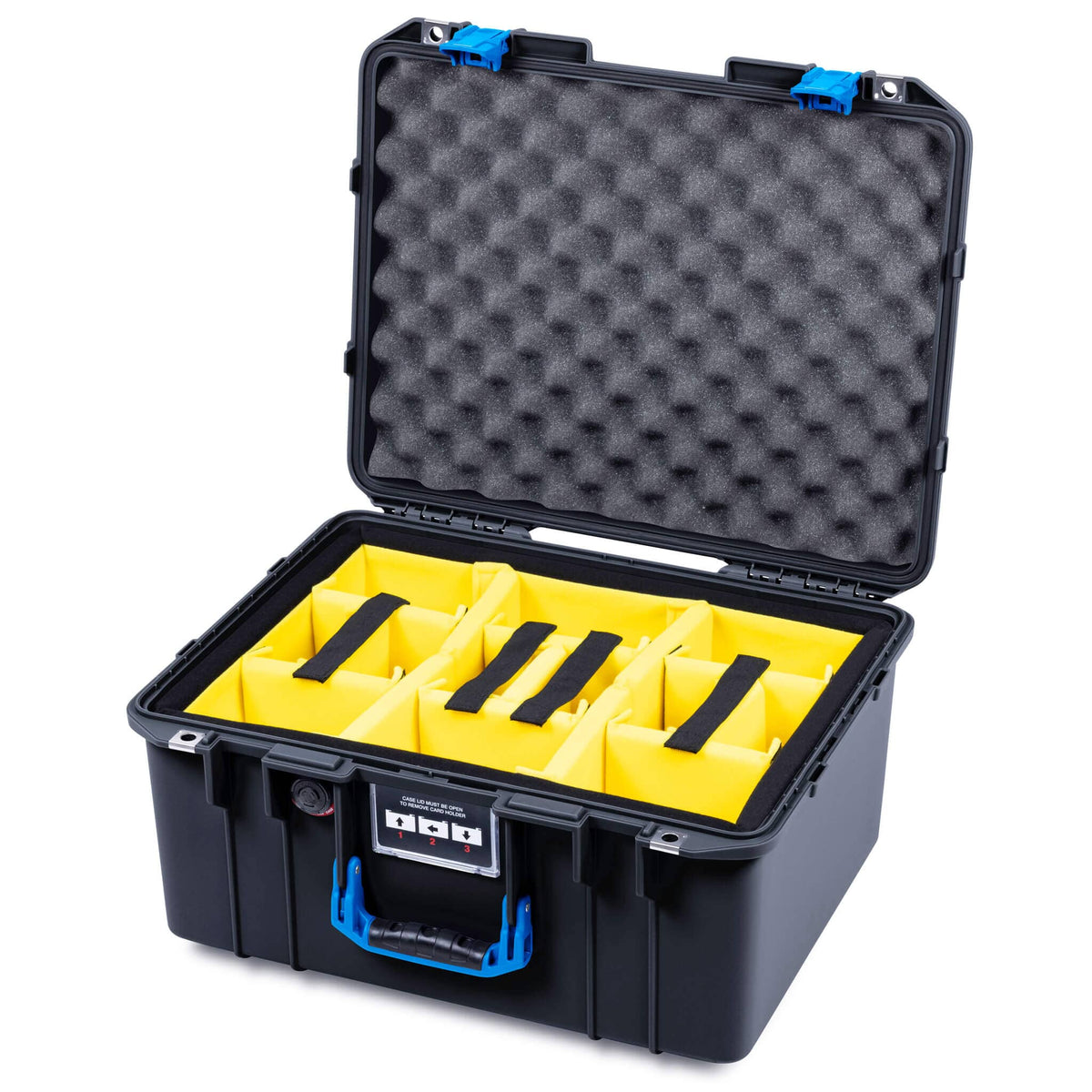 Pelican 1557 Air Case, Black with Blue Handle &amp; Latches ColorCase 