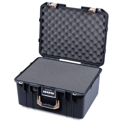 Pelican 1557 Air Case, Black with Desert Tan Handle & Latches ColorCase