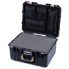 Pelican 1557 Air Case, Black with Desert Tan Handle & Latches ColorCase