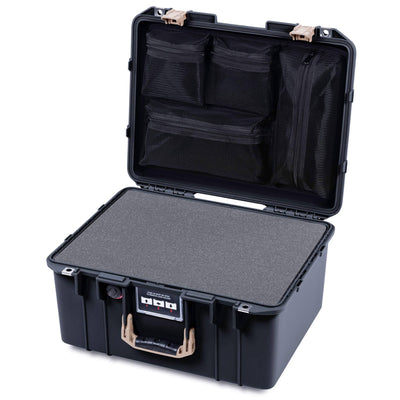 Pelican 1557 Air Case, Black with Desert Tan Handle & Latches ColorCase