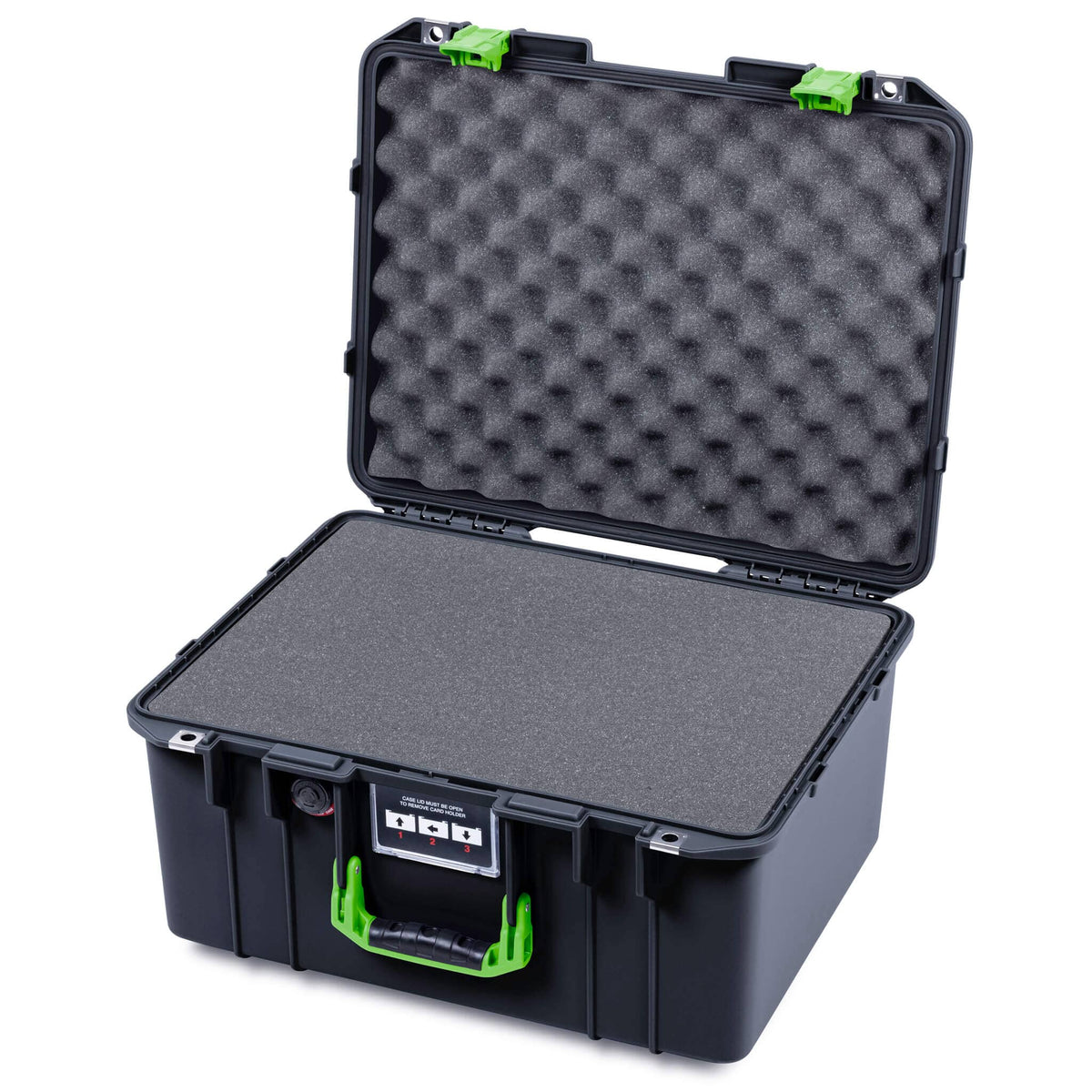 Pelican 1557 Air Case, Black with Lime Green Handle &amp; Latches ColorCase 