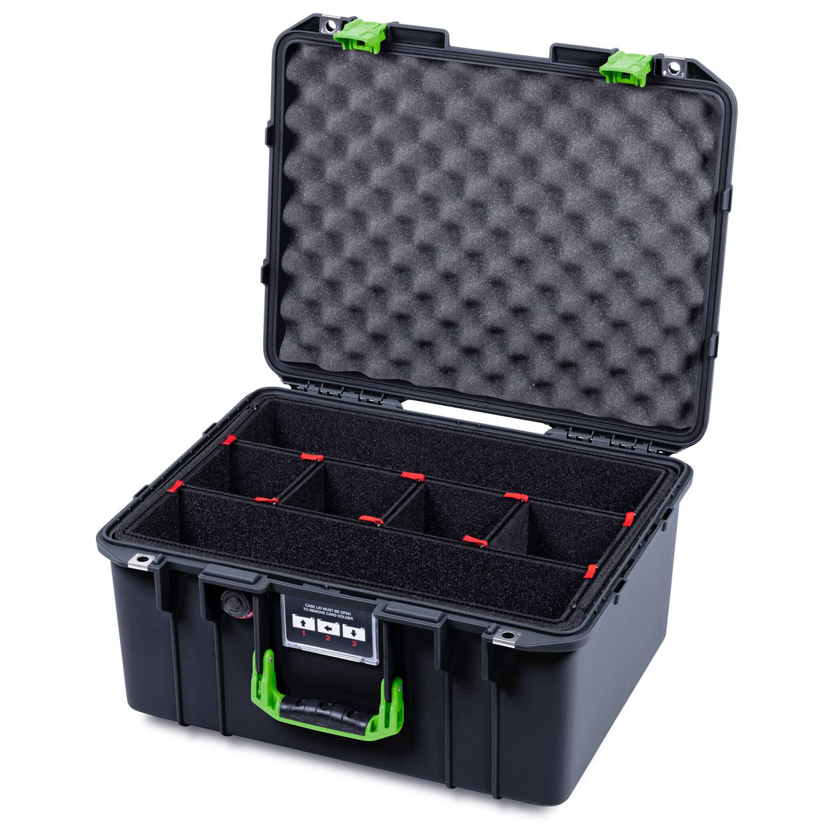 Pelican 1557 Air Case, Black with Lime Green Handle &amp; Latches ColorCase 
