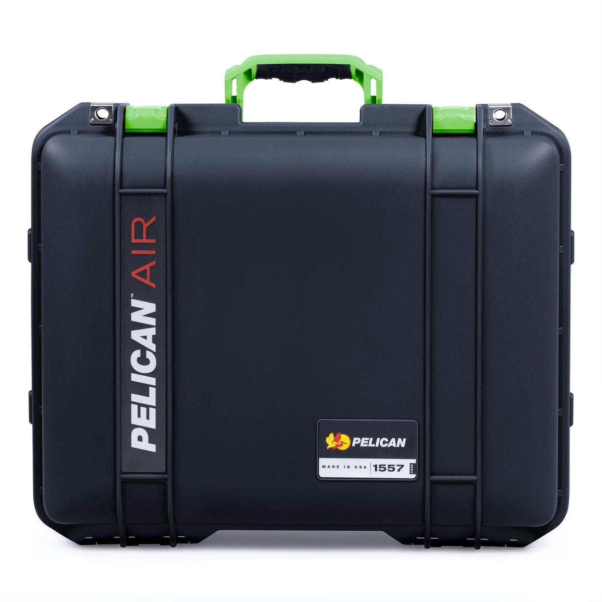 Pelican 1557 Air Case, Black with Lime Green Handle &amp; Latches ColorCase 