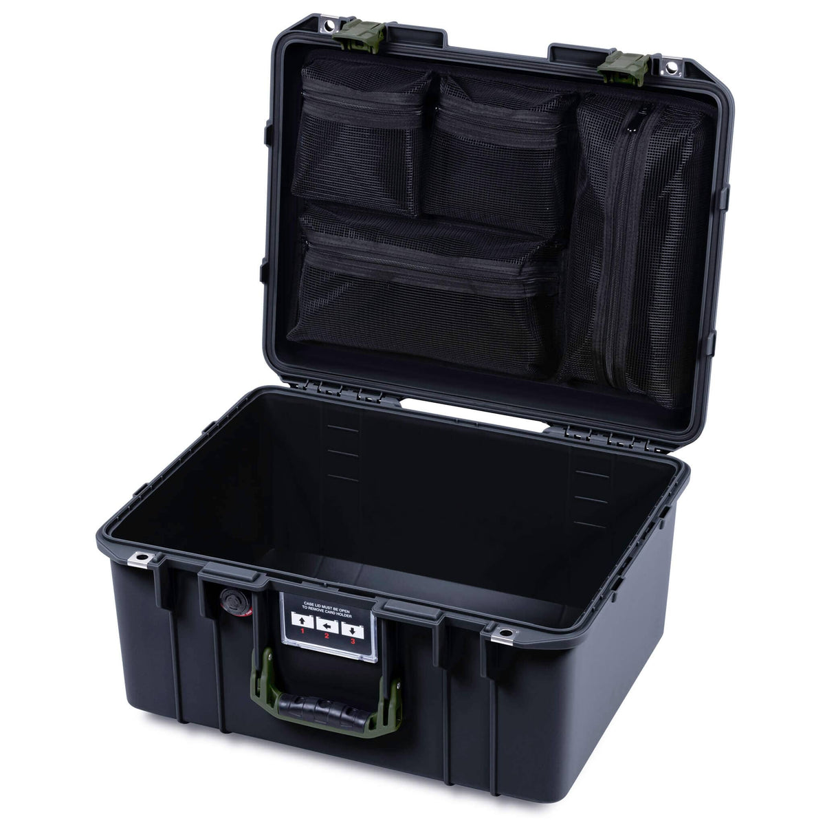 Pelican 1557 Air Case, Black with OD Green Handle &amp; Latches ColorCase 
