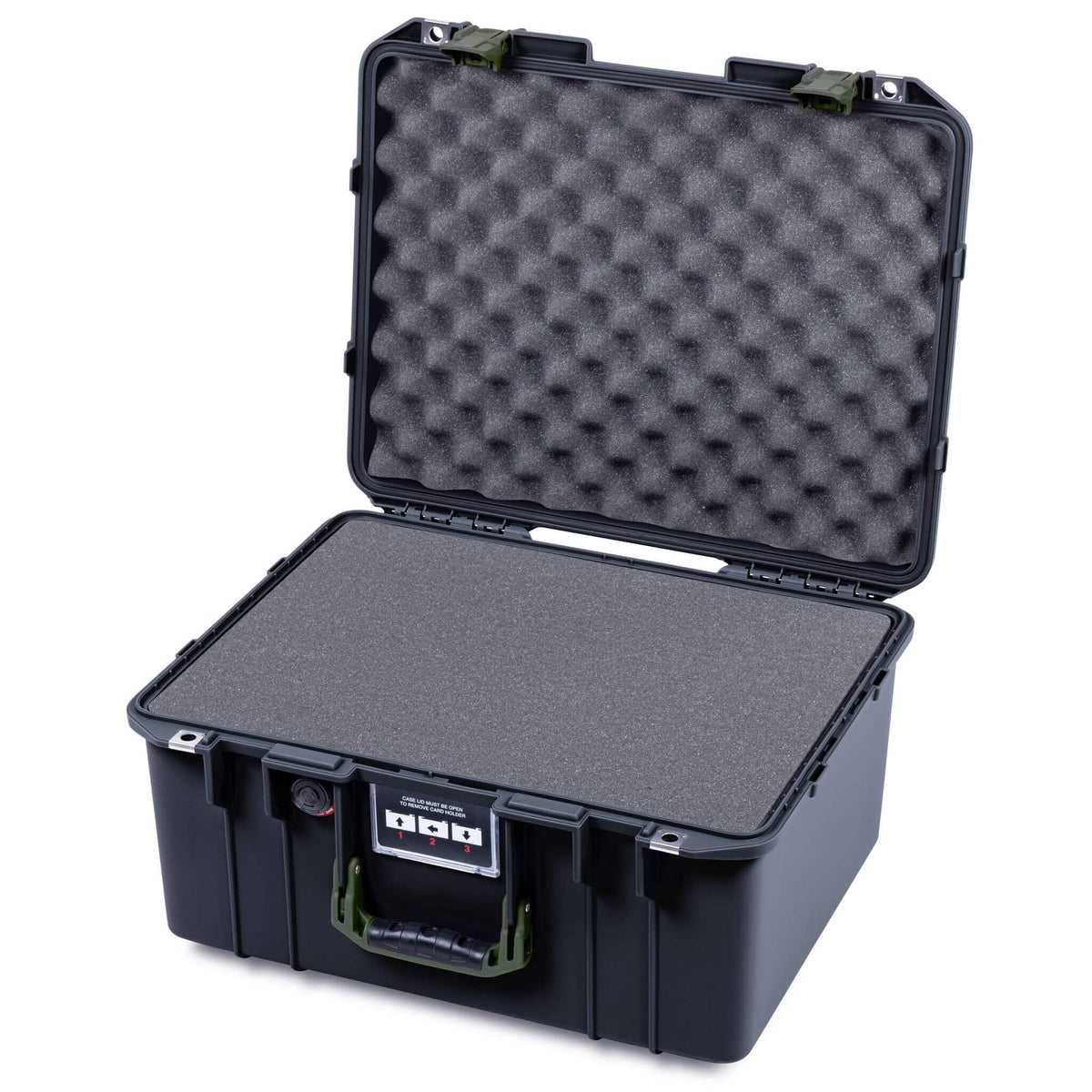 Pelican 1557 Air Case, Black with OD Green Handle &amp; Latches ColorCase 