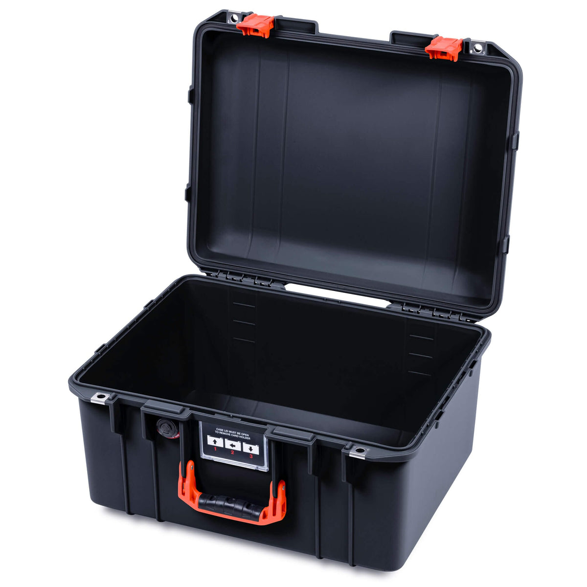Pelican 1557 Air Case, Black with Orange Handle &amp; Latches ColorCase 
