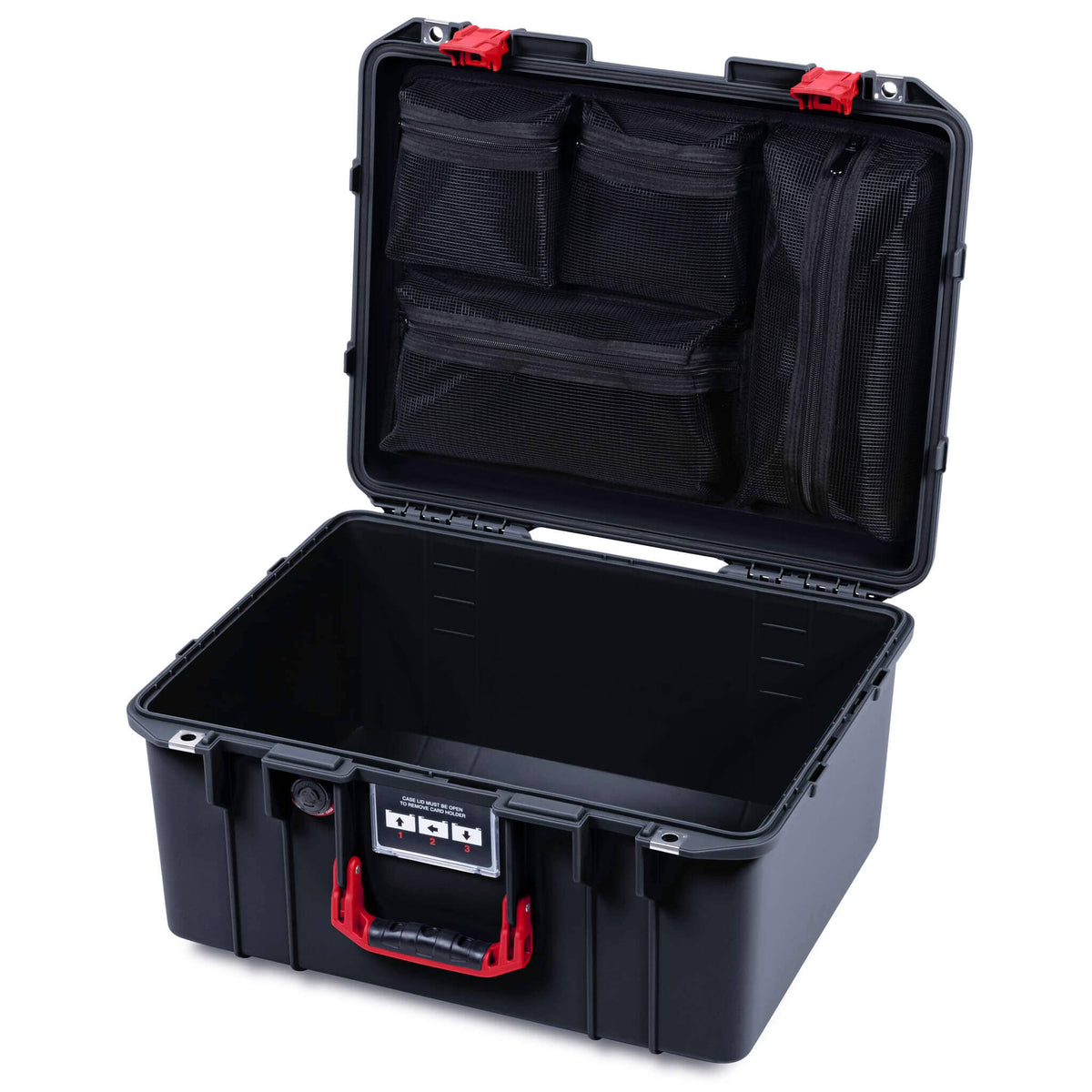 Pelican 1557 Air Case, Black with Red Handle &amp; Latches ColorCase 