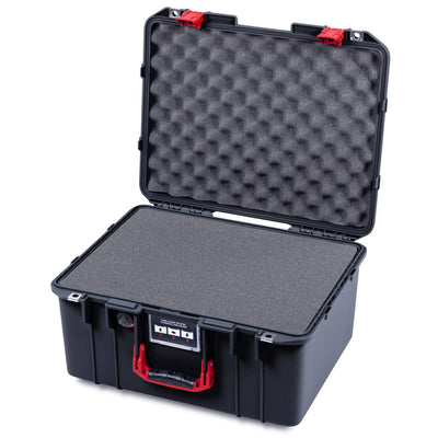 Pelican 1557 Air Case, Black with Red Handle & Latches ColorCase