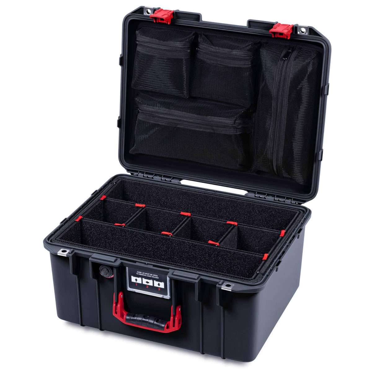 Pelican 1557 Air Case, Black with Red Handle &amp; Latches ColorCase 