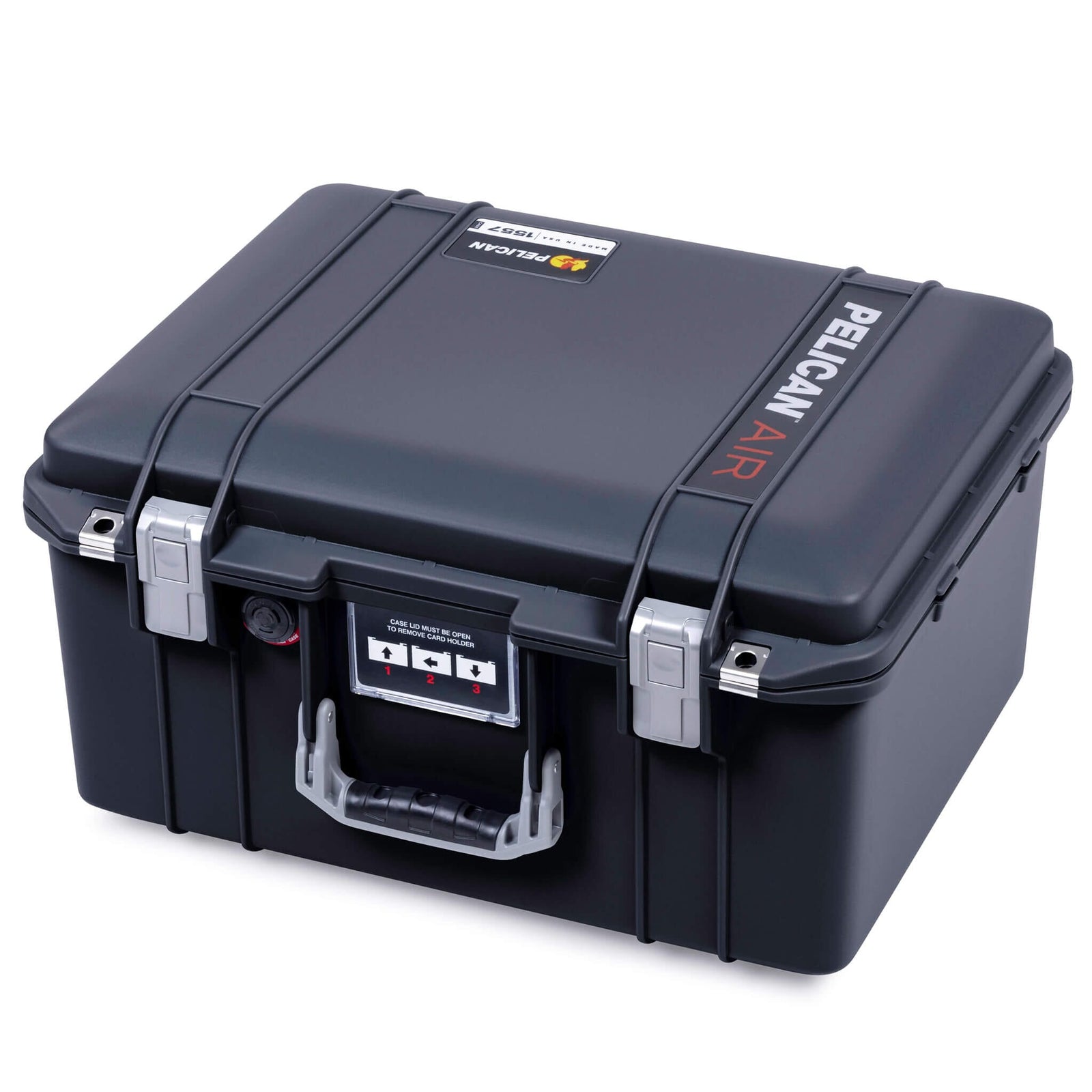 Pelican 1557 Air Case, Black with Silver Handle & Latches ColorCase 