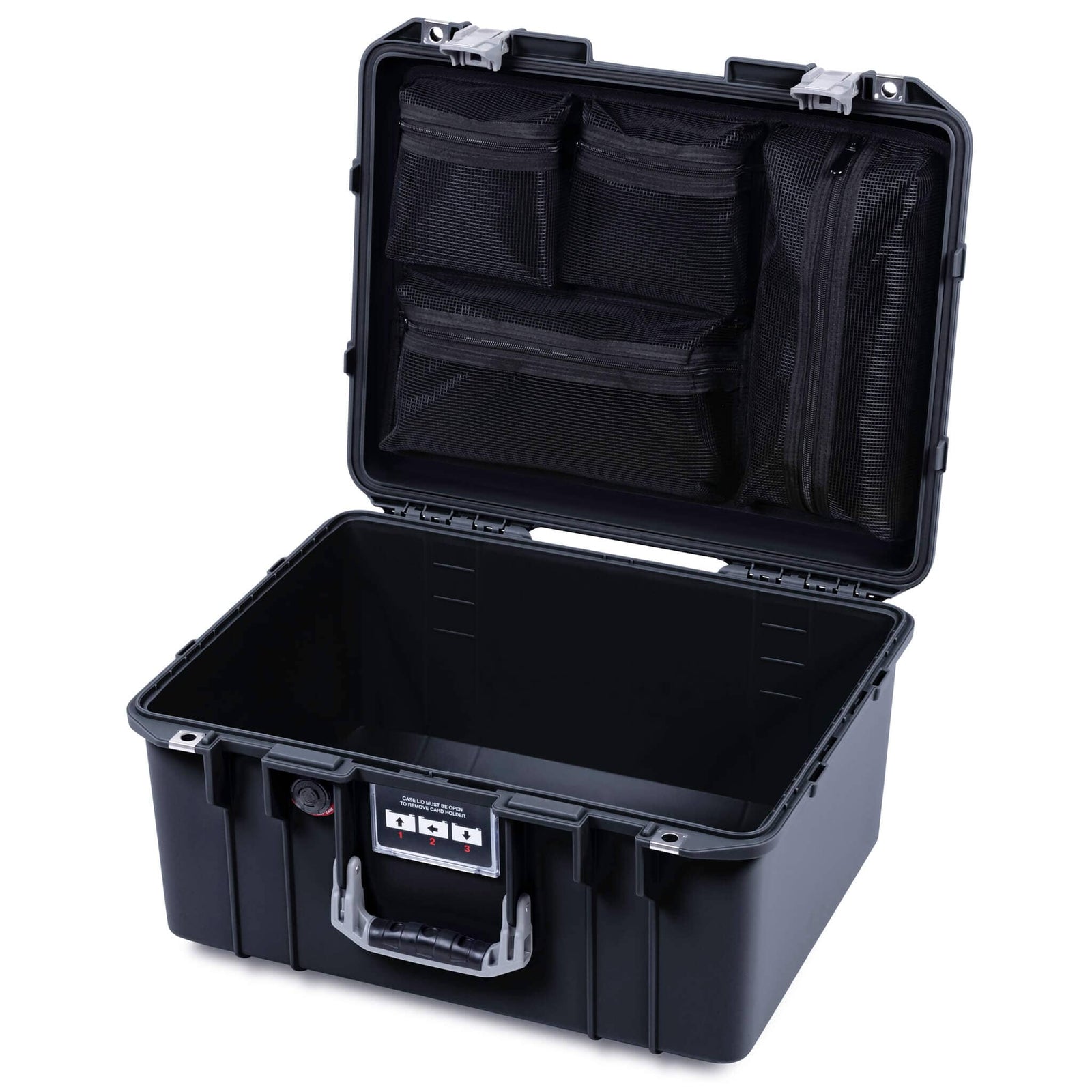 Pelican 1557 Air Case, Black with Silver Handle & Latches ColorCase 