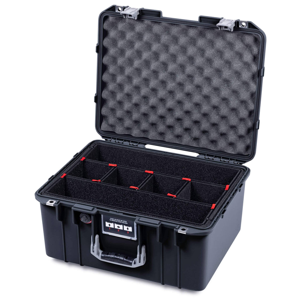 Pelican 1557 Air Case, Black with Silver Handle &amp; Latches ColorCase 