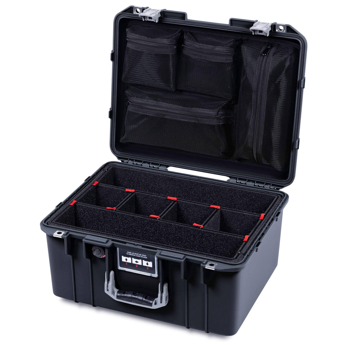 Pelican 1557 Air Case, Black with Silver Handle &amp; Latches ColorCase 