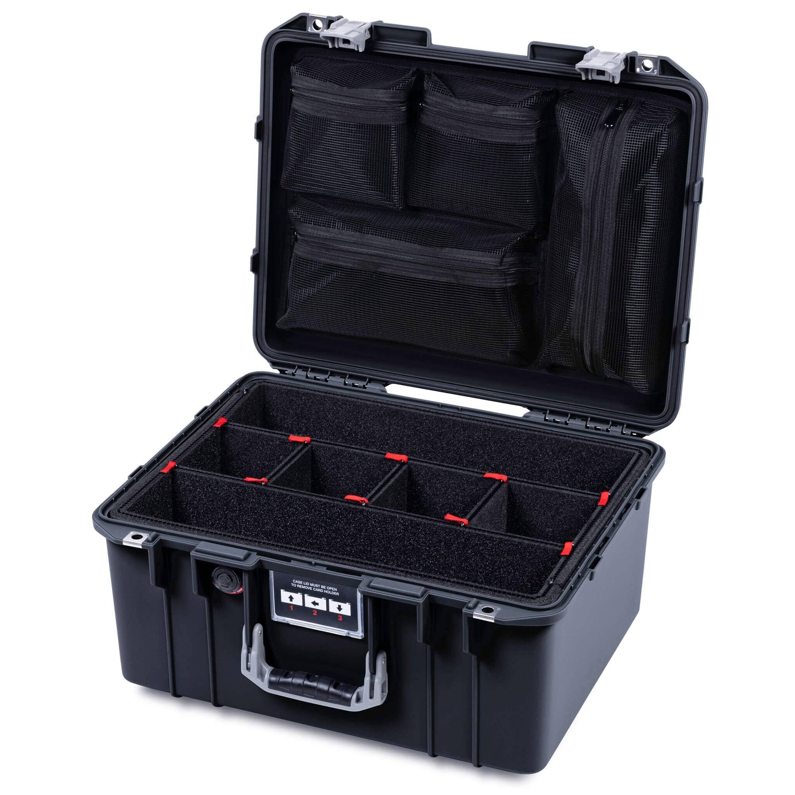 Pelican 1557 Air Case, Black with Silver Handle & Latches ColorCase 