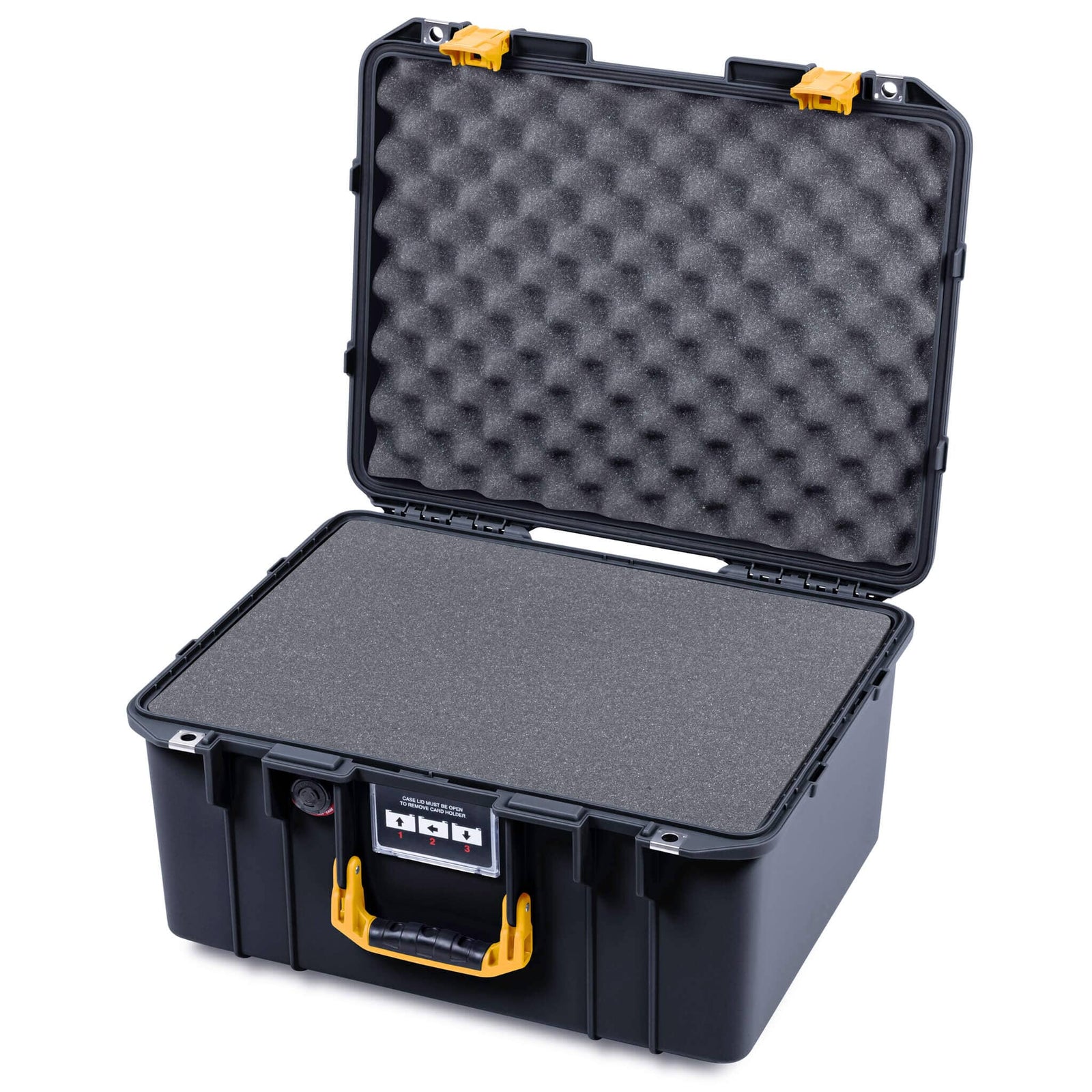 Pelican 1557 Air Case, Black with Yellow Handle & Latches ColorCase 