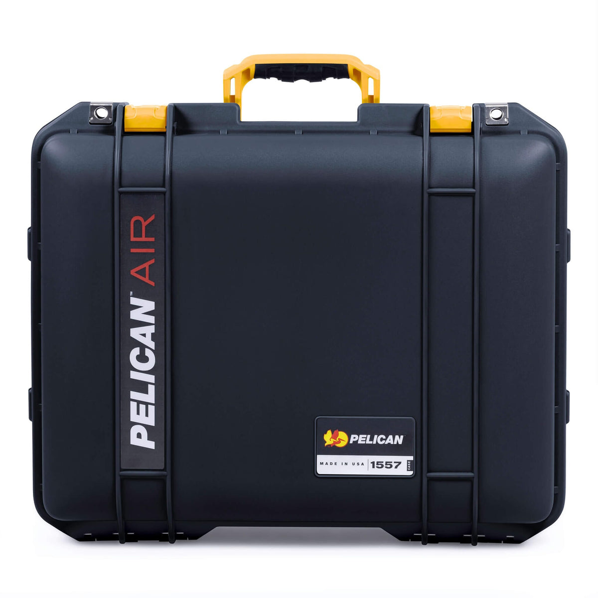 Pelican 1557 Air Case, Black with Yellow Handle &amp; Latches ColorCase 